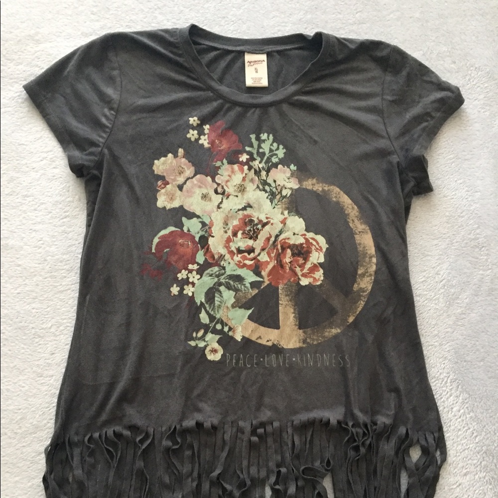 Grayish faux, hippy shirt